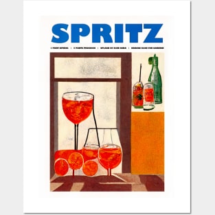 Retro Classic Spritz Poster Drinks at Home Homebar, Kitchen Bar Prints, Vintage Drinks, Recipe, Wall Art Posters and Art